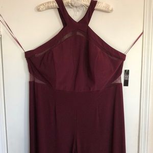 Flattering and Chic, Wine/Burgundy Halter Jumpsuit, Plus Size 18W NWT
